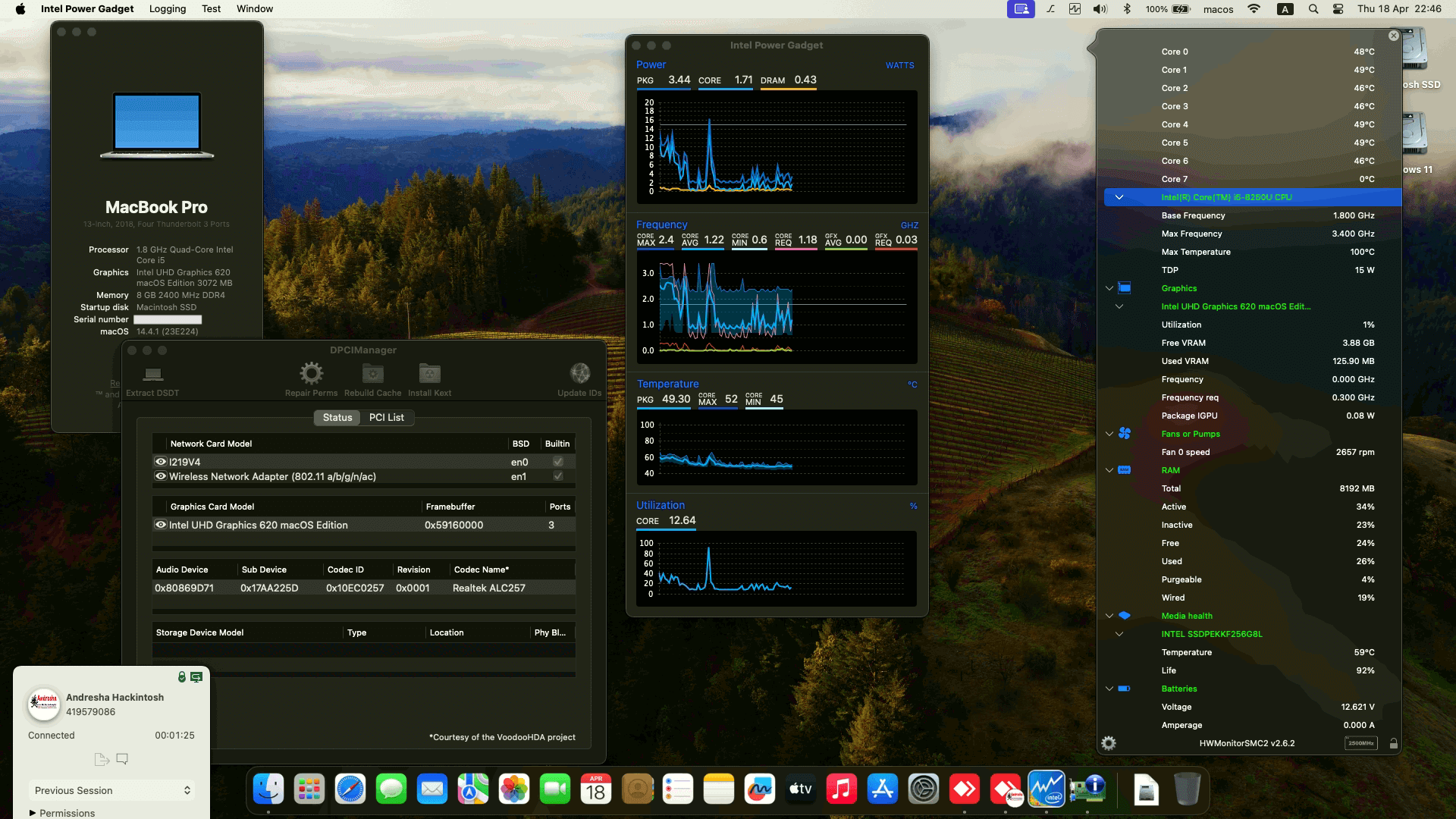 Success Hackintosh macOS Sonoma 14.4.1 Build 23E224 in Lenovo Thinkpad T480